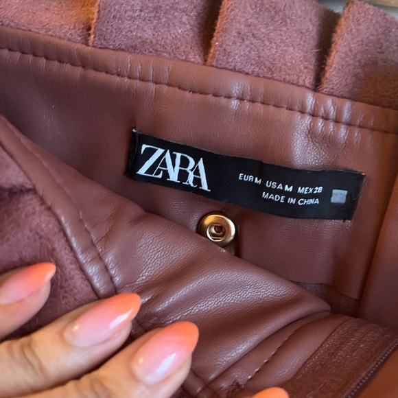 Zara brown leather skirt - Picture 2 of 4